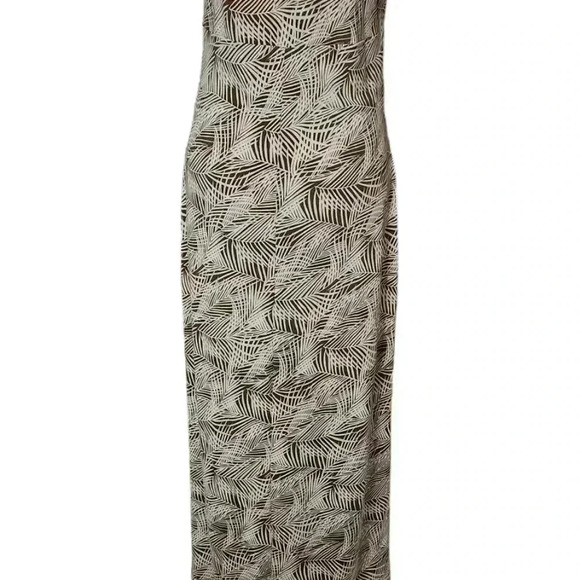 Dress Barn Brown Leaf Print Size  8 Maxi Dress ๐ - Picture 4 of 6